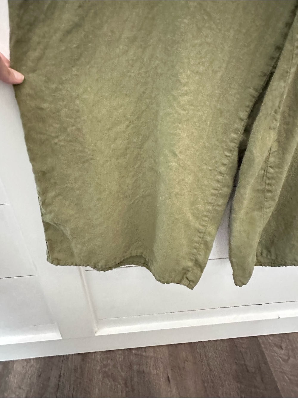 Flax Wide-Leg Linen Pants in Olive Green - Picture 5 of 14